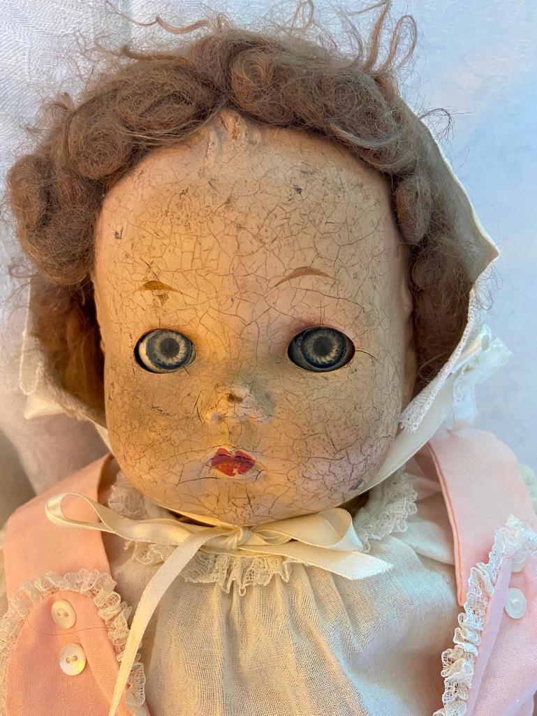 3 Faced Trudy Doll in Original Clothes from 1946 with Friend from 1944