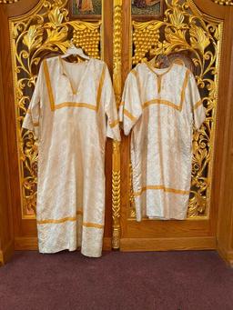 2 White and Gold Vestments/ Robes