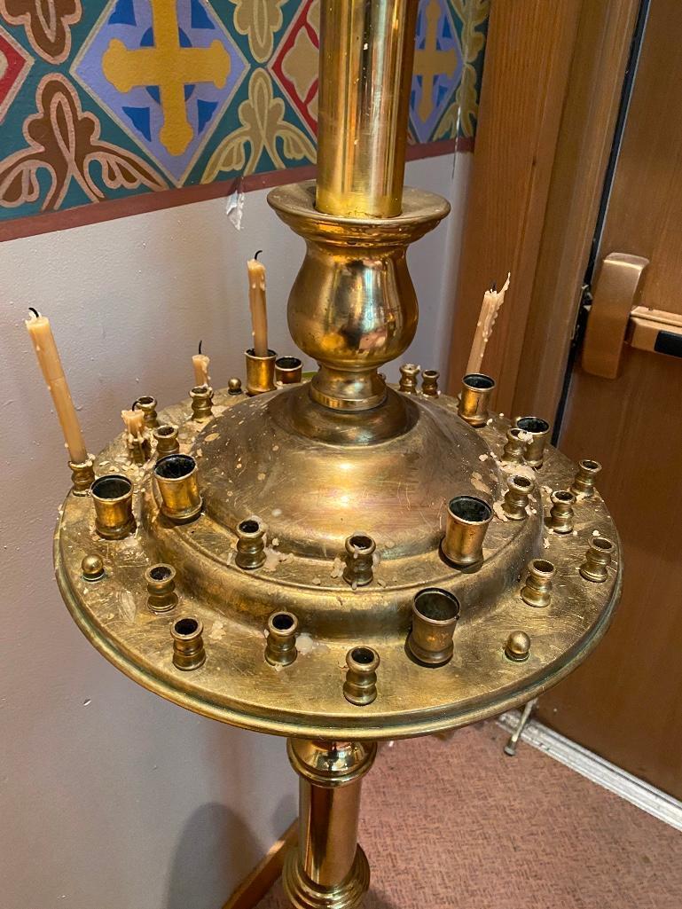 Large Brass Ukranian Orthodox Prayer Candle Stand