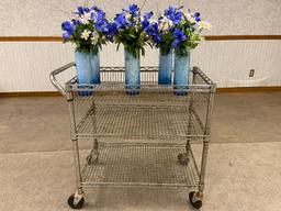 Mobile Cart with Center Piece Flower Bouquets