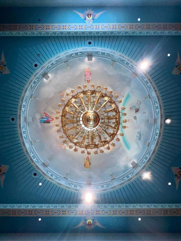 5 Tiered Grand Gilded Chandelier with Icons and Angels - SEE PICTURES!