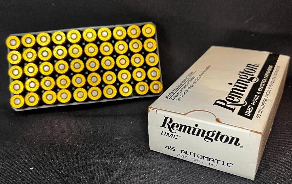 Mixed Lot of 45 Caliber Ammunition from Remington and Hornady - See Pictures for More Information