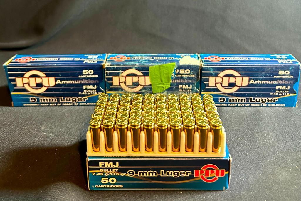 4 X Boxes of 9 mm Luger Bullets