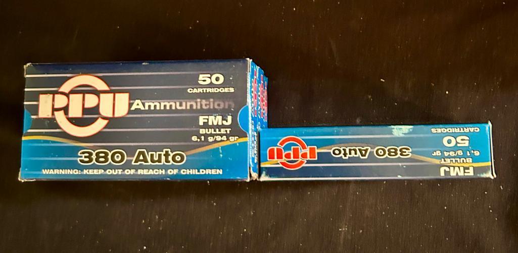 4 X Boxes of 380 Auto FMJ 94 Grain Bullets