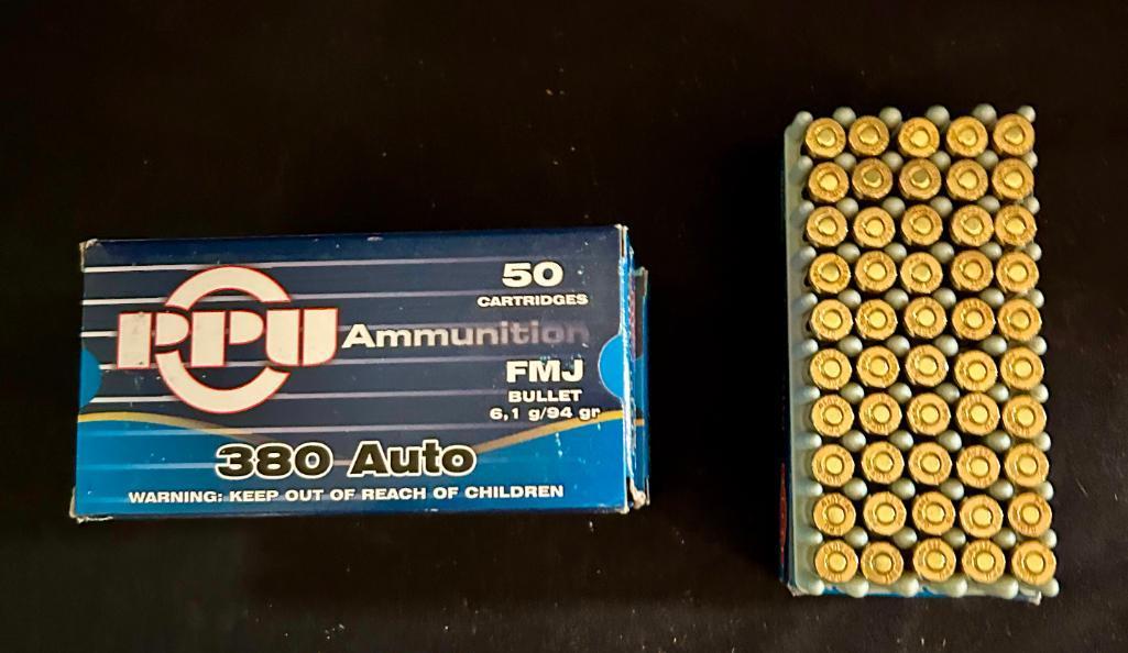 4 X Boxes of 380 Auto FMJ 94 Grain Bullets