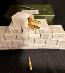 25 Boxes of 308 Winchester FMJ 145 Grain Bullets in Ammo Box