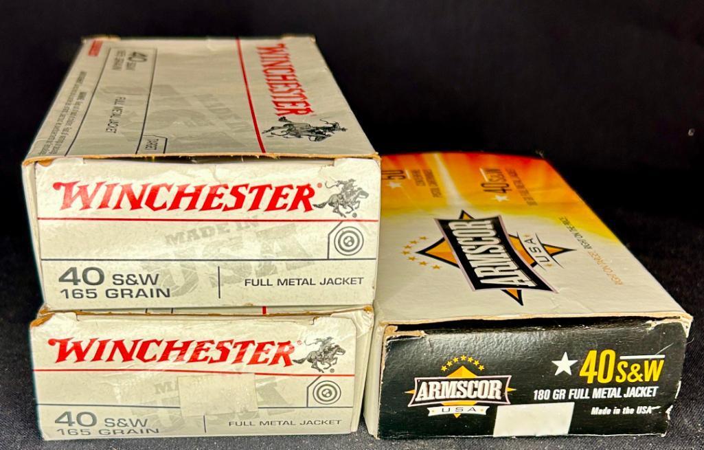 3 X Boxes of Armscor...and Winchester 40 S&W FMJ Cartridges