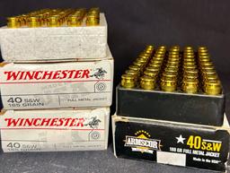 3 X Boxes of Armscor...and Winchester 40 S&W FMJ Cartridges