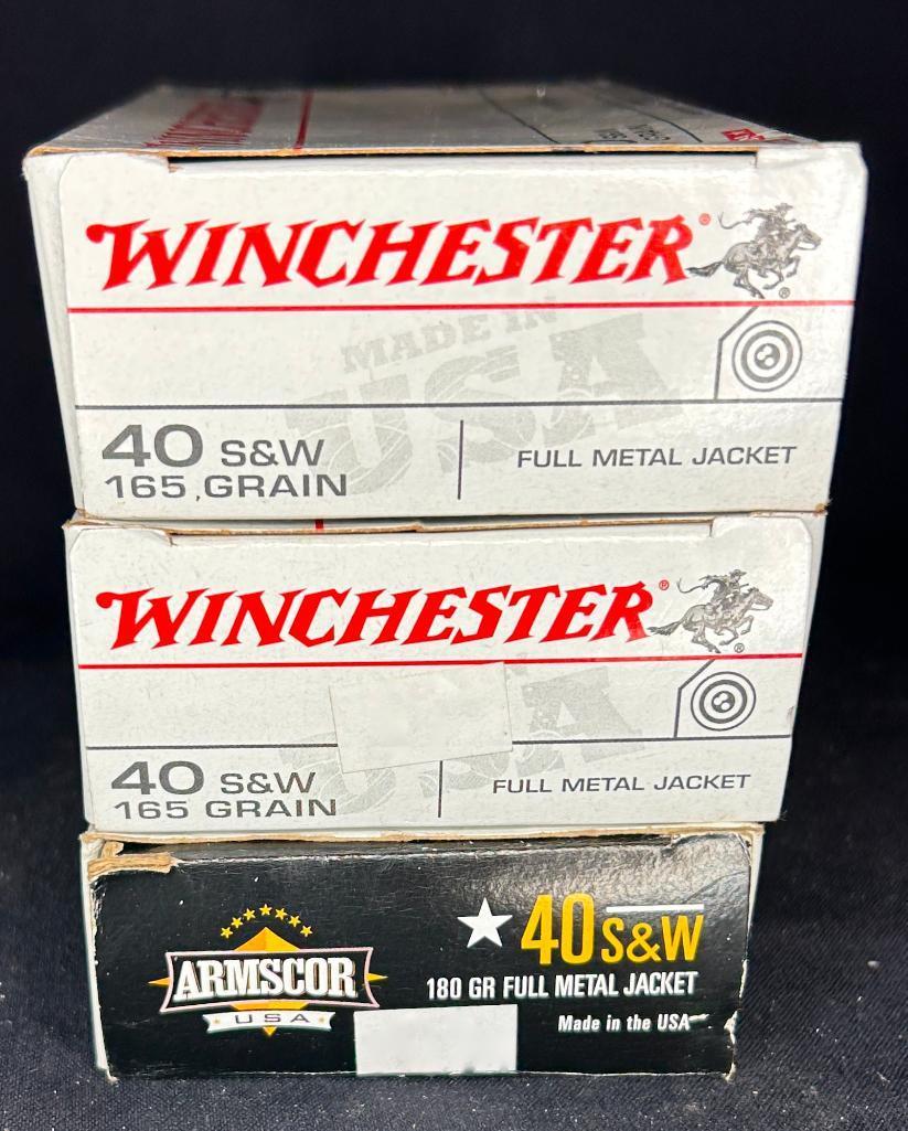 3 X Boxes of Armscor...and Winchester 40 S&W FMJ Cartridges