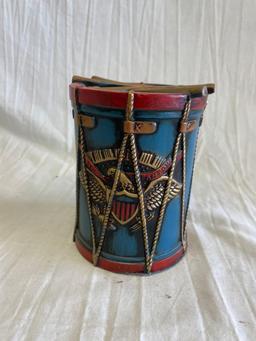 Set of Vintage Infantry Drum Bookends
