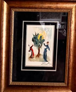 Salvador Dali Signed Lithograph "L'Arbre du chatiment" from Dali's Divine Comedy - Purgatory 24