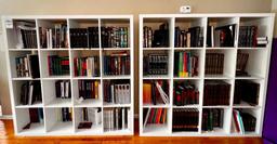 2 X Kallax Ikea Book Case Shelving Units with 16 Storage Cubby Shelves