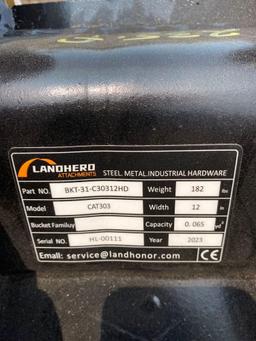 New LandHero Co 12in Mini Excavator Bucket-Fits Cat 303ECR/303.5E2CR/304E2CR Mini Excavator- Model