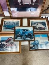 Group Lot of (5) Small Framed Vintage Photos Approx 10in x 8in