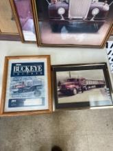 (2) Morabito Trucking Framed Pictures approx 11in x 14in