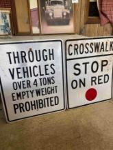 (2) Large Metal Trucking Yard Signs Approx 30in x 24in