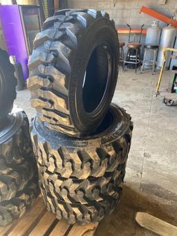 (4) New Forerunner Tubeless 10-16.5 Skidloader Tires