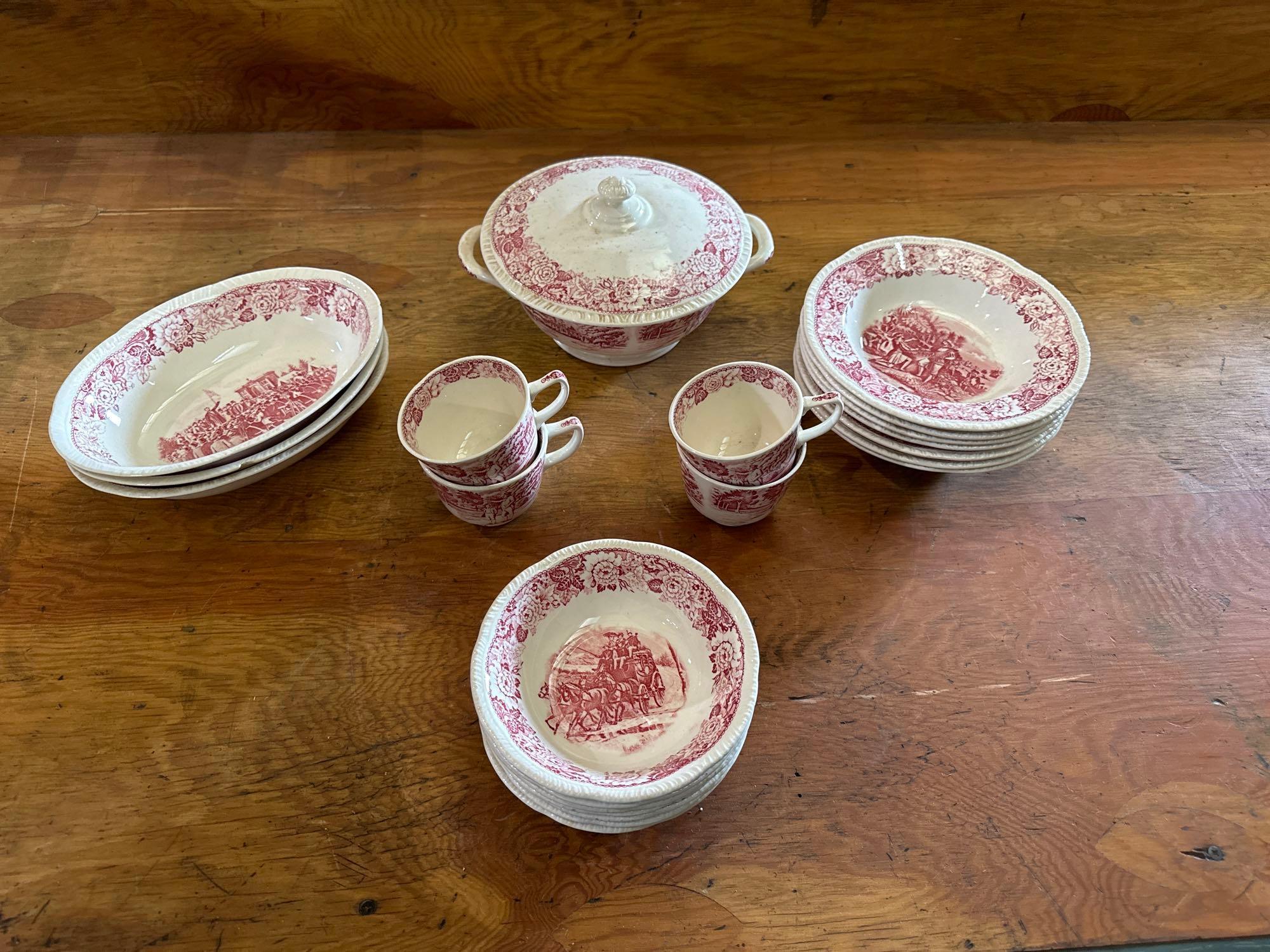 Homer Laughlin China Co "Historical America" Bowls and Cups set