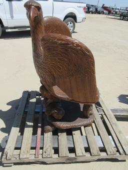 Hand Carved Eagle Chair w/Monkeys