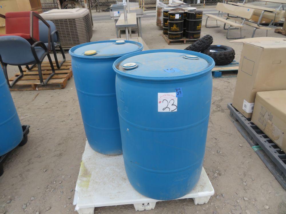 2 55 Gal Blue Barrels