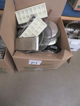 Pots, Graders, Ice Cube Holders, Pans Misc, Tins