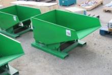 Green Pallet Fork Dump Bin