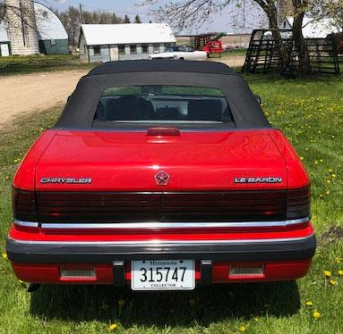 1990 Chrysler Le Baron Convertible, Red 49229 mi.