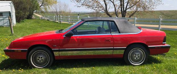 1990 Chrysler Le Baron Convertible, Red 49229 mi.