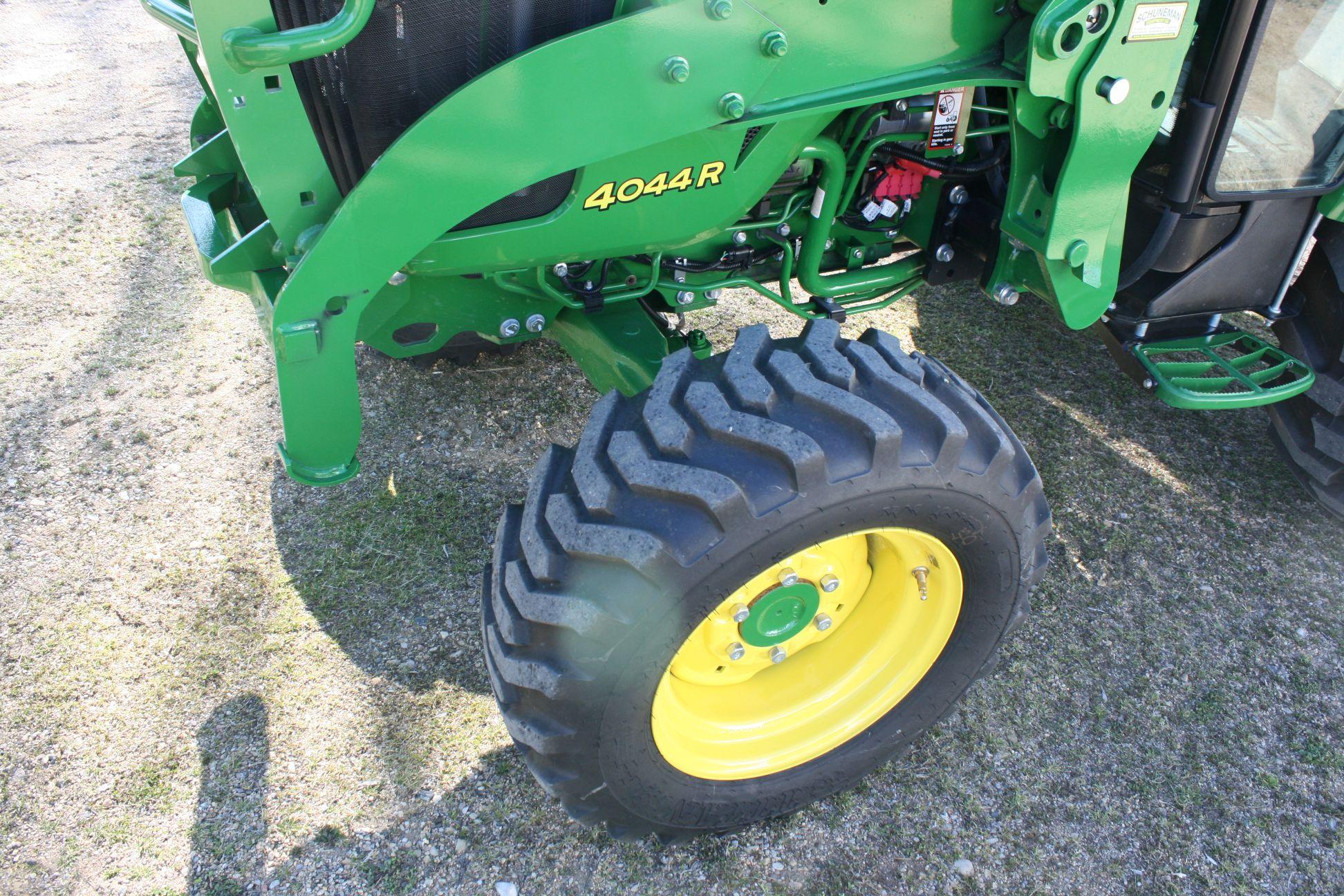 JD 4044R Tractor with H180 loader, Cab, A/C Heat, Diesel, 90.9 HRS.