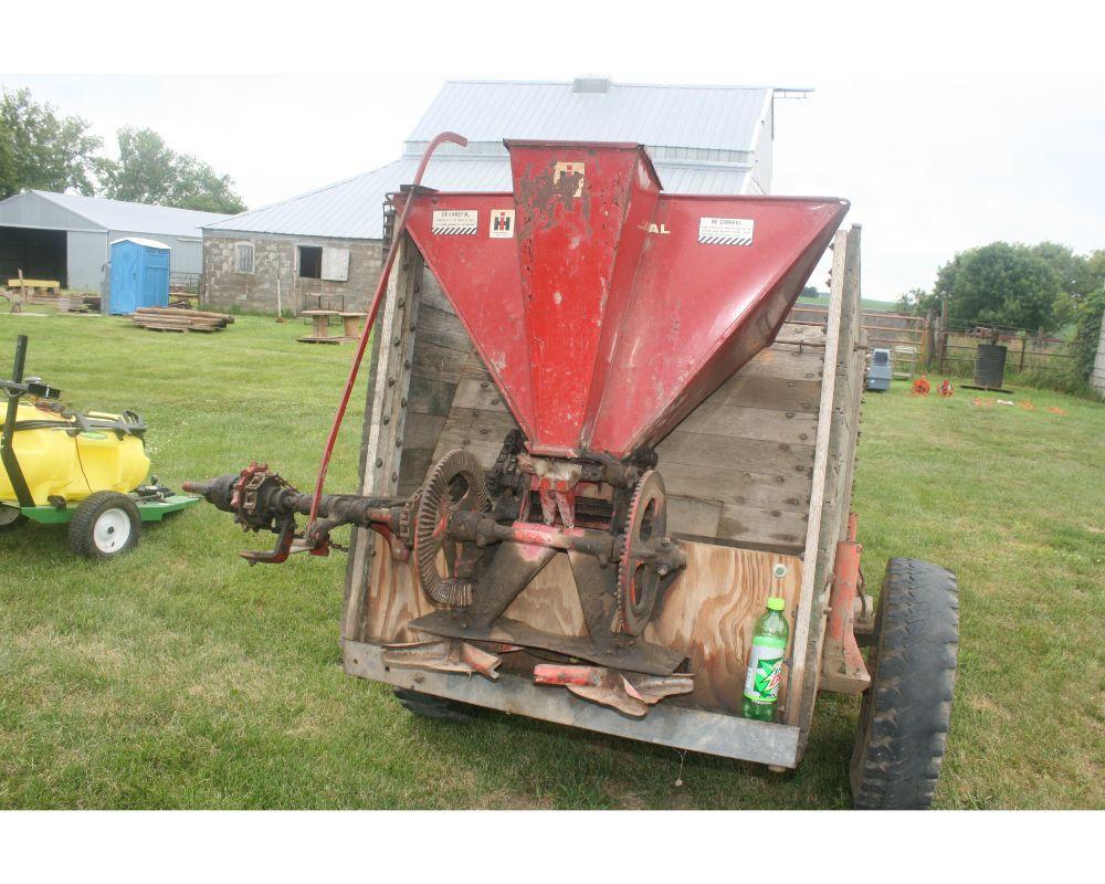 2 Wheel Barge Box w/ End Gate Seeder