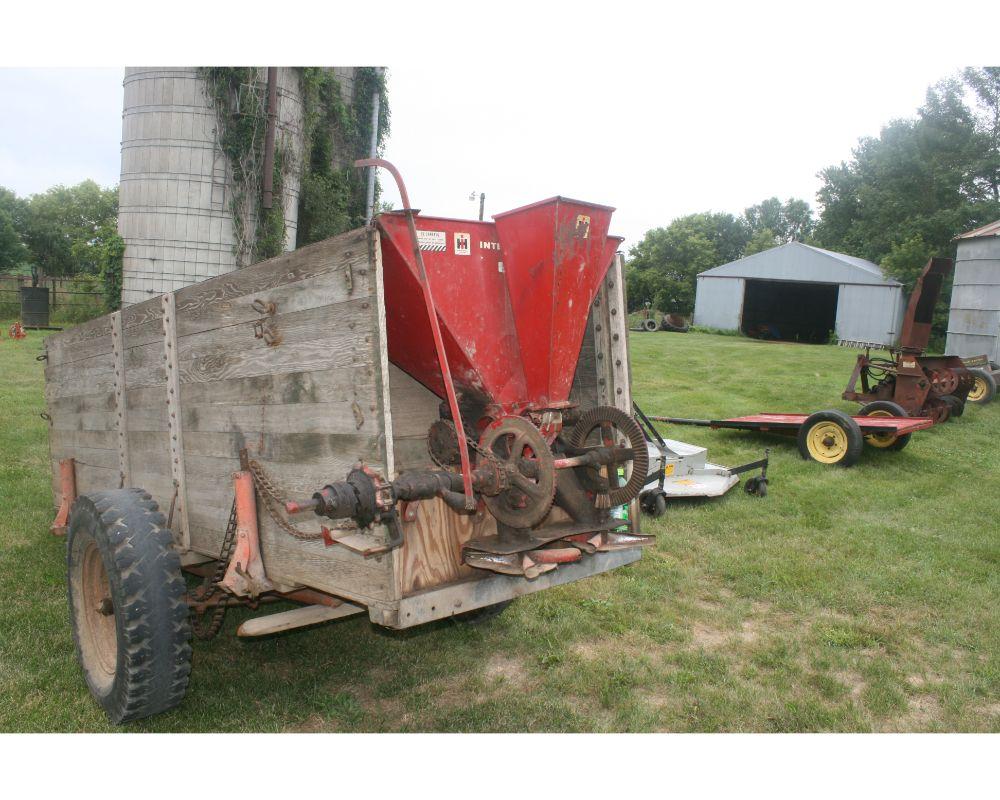 2 Wheel Barge Box w/ End Gate Seeder