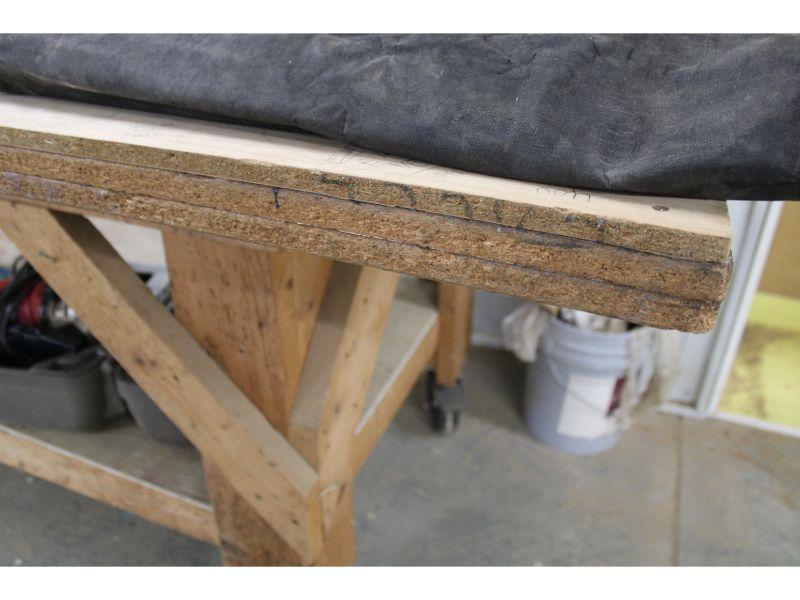 4  Ft. x8  Ft.  Wooden Shop Bench on HD Casters