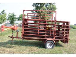 Hagie Stronghold Portable Corral w/30 12 Ft. Panels, 2 - 8 Ft. Walkgates & Trailer