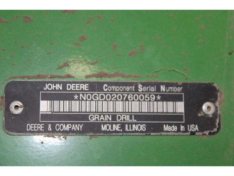 JD 1590 20 Ft. Grain Drill w/Fert., 2 Pt Hookup - SN: 1N01590XCF0760249 & N0GD020760059 - VG