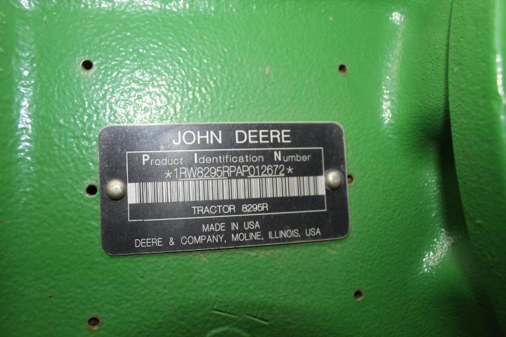 JD 8295R MFWD Tractor, Tier III Eng., 1,412 Hours, 2630 & Starfire Sell Separately, One Owner (2010)