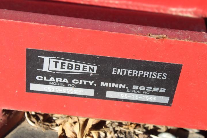 Tebben Skid Loader Front Mt. 5 Ft. Rotary Mower, VG Cond., One Owner