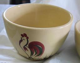 Watt 9 In., 7 In., 6 In., Rooster Print Bowls