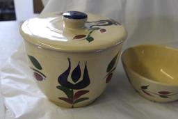 Watt 7 In. w/ Lid, Watt 6 1/2 In., 7 In., & 8 In. Bowls (Same Pattern)