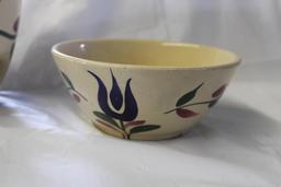 Watt 7 In. w/ Lid, Watt 6 1/2 In., 7 In., & 8 In. Bowls (Same Pattern)