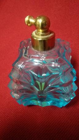 Vintage Blue Glass Perfume Bottle