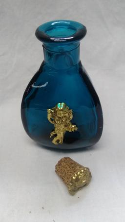 Vintage blue glass Perfume Bottle