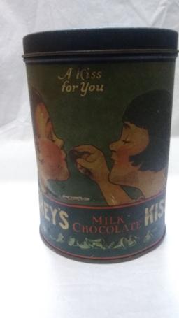 Vintage Hershey Kisses tin can