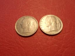 Lot of 2, Belgi, 1FR, 1952 and 1958