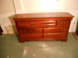 Vintage Dresser with Mirror, Cherry Finish