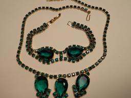 Set Vintage Rhinestone Necklace and Bracelet