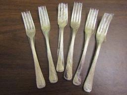 Vintage Lot of 6 Wm. A. Rogers, Hotel Plate Oneida Forks