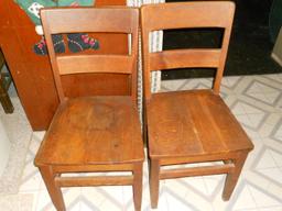 Lot of 4, Vintage Wooden Chairs