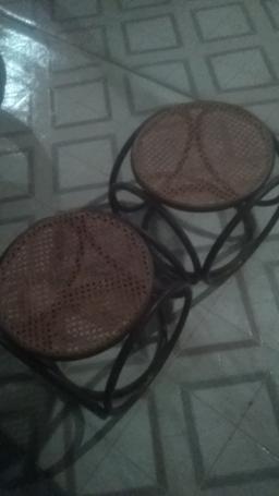 Set of 2 Vintage Bamboo End Tables