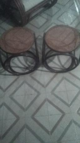 Set of 2 Vintage Bamboo End Tables