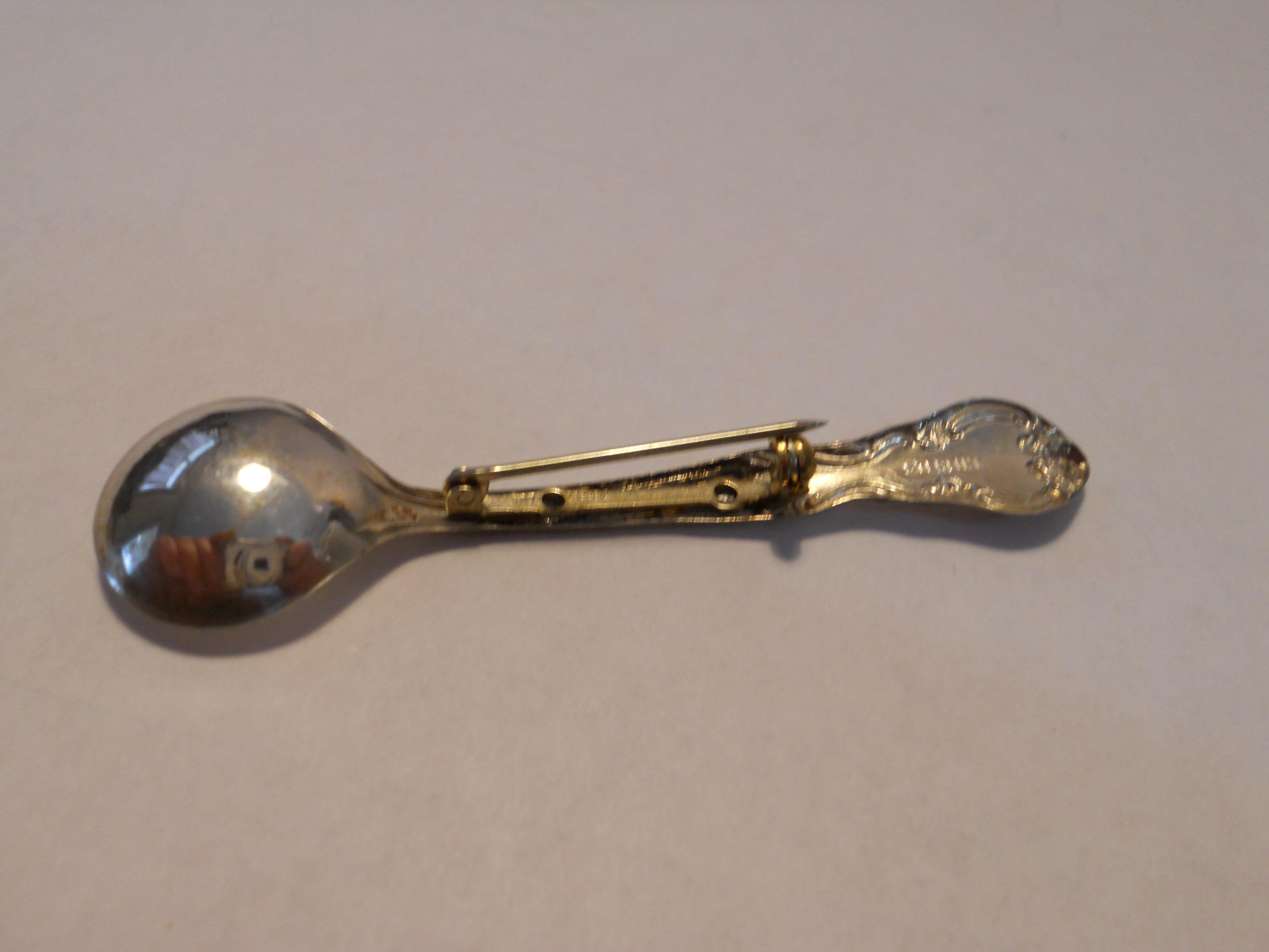 Vintage Sterling Spoon Brooch